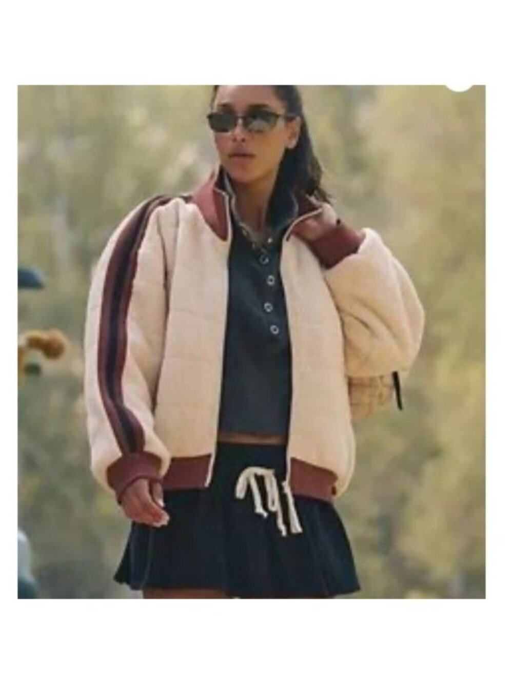 Free People FP Movement Fleecy Sherpa Scrunchy Pippa Jacket Brown Womens M